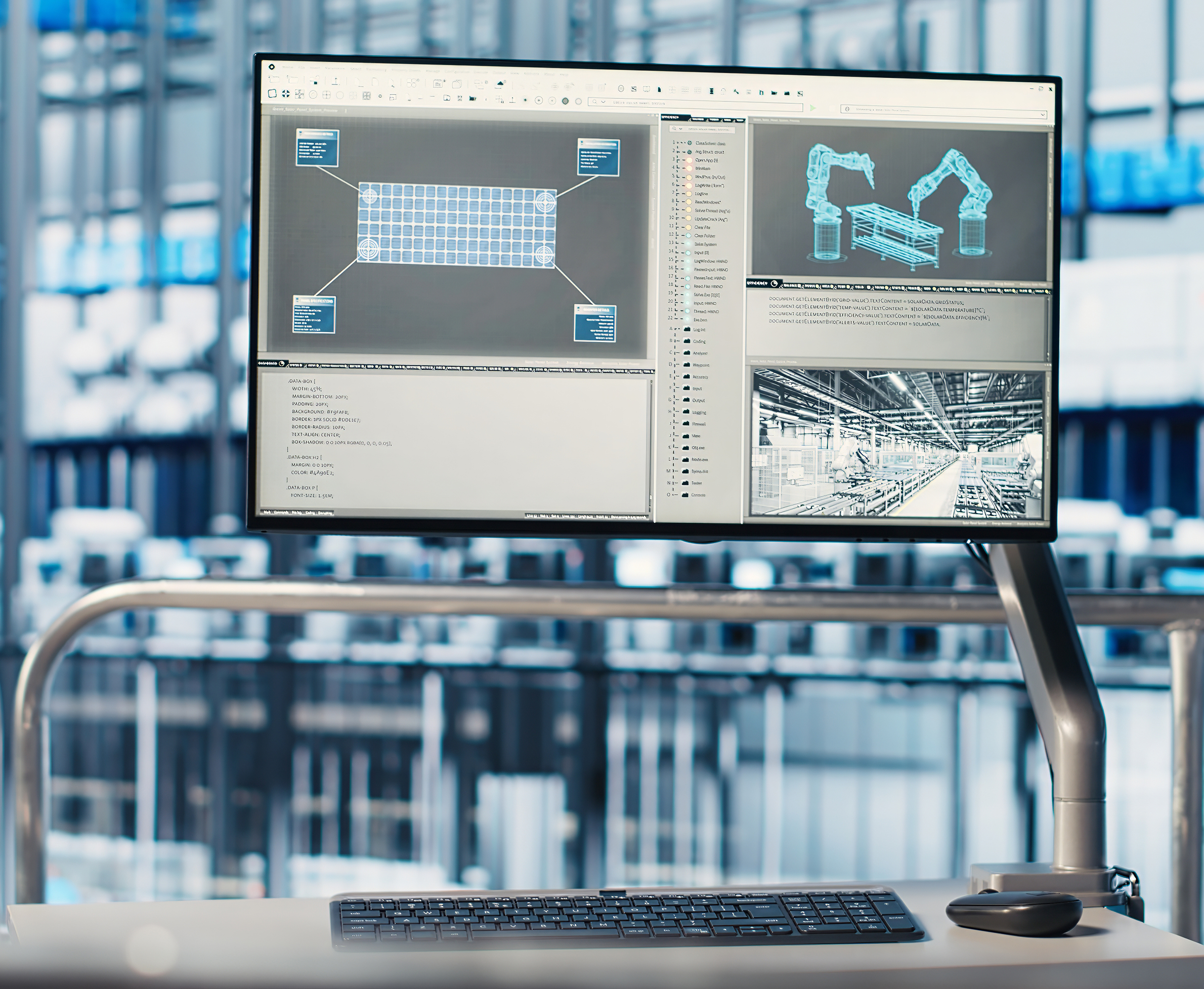 Computer vision quality control software interface on an industrial monitor