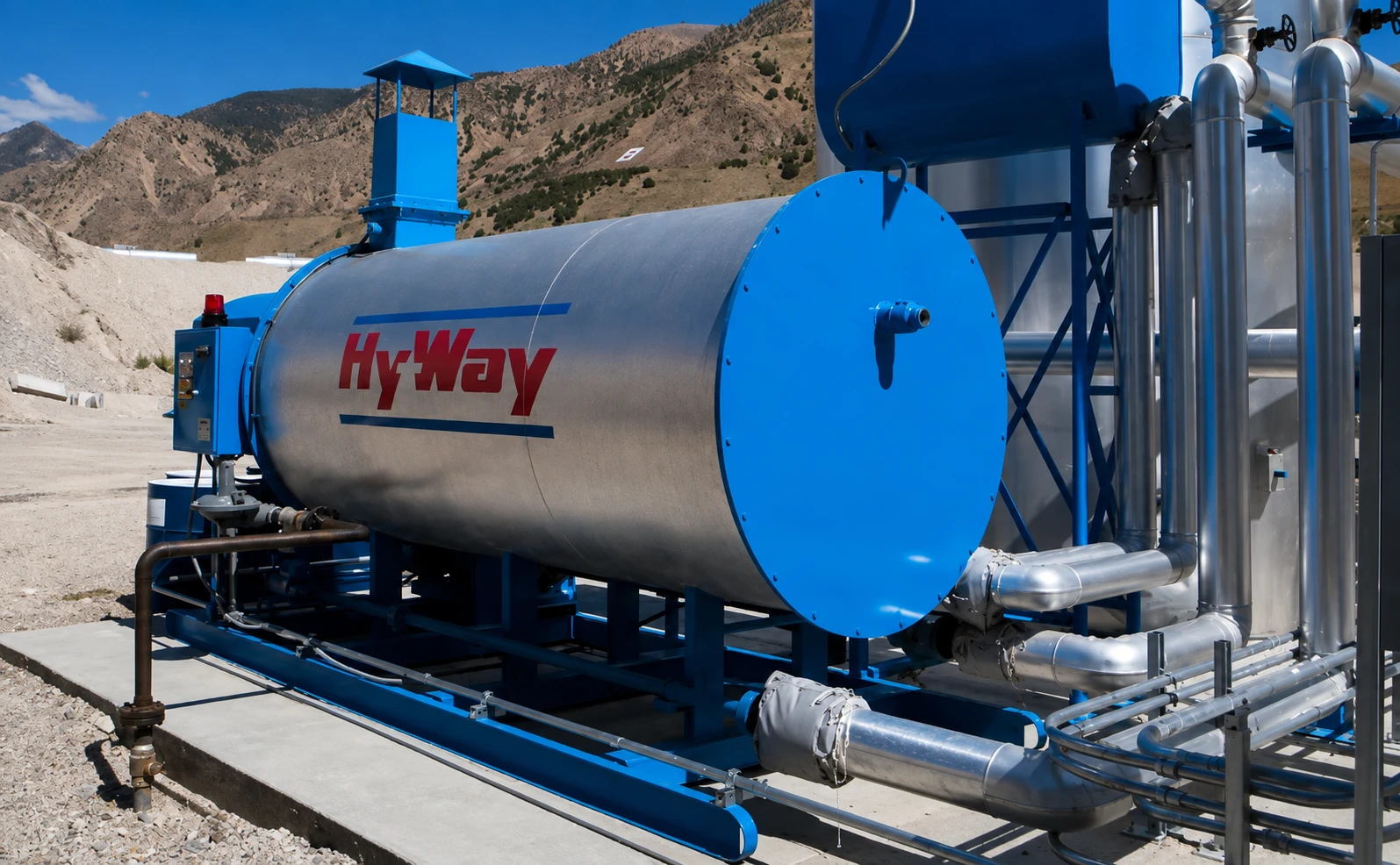 Hy-Way industrial heater system at an asphalt production facility
