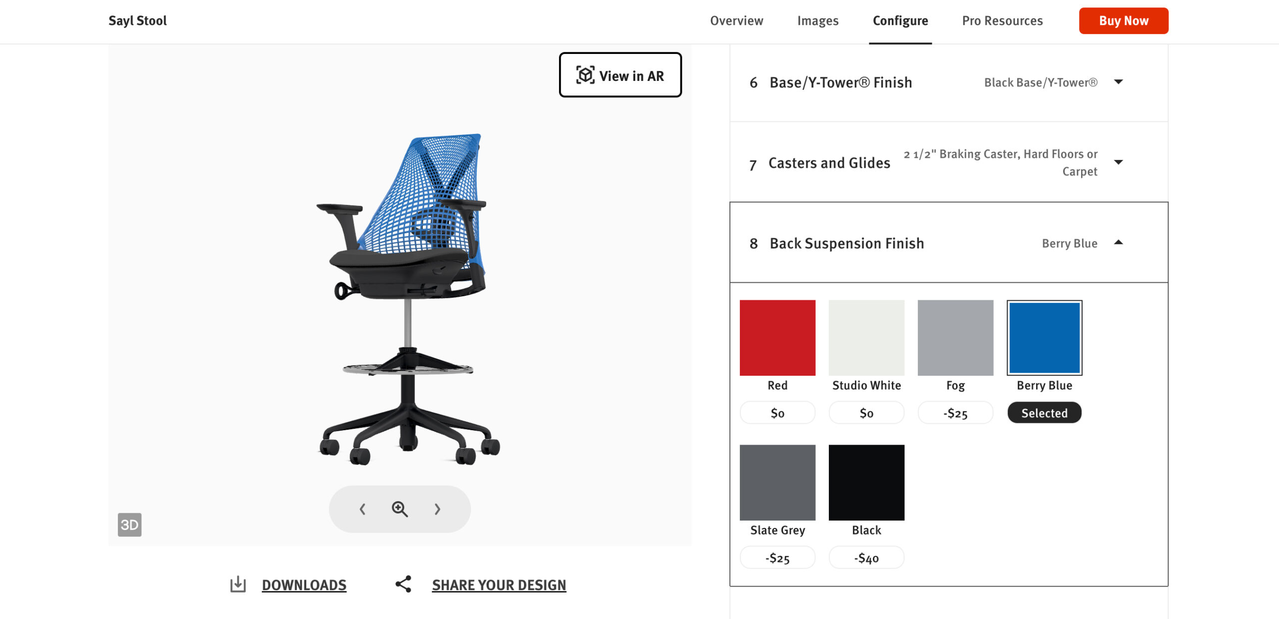 Herman Miller 3D Configurator