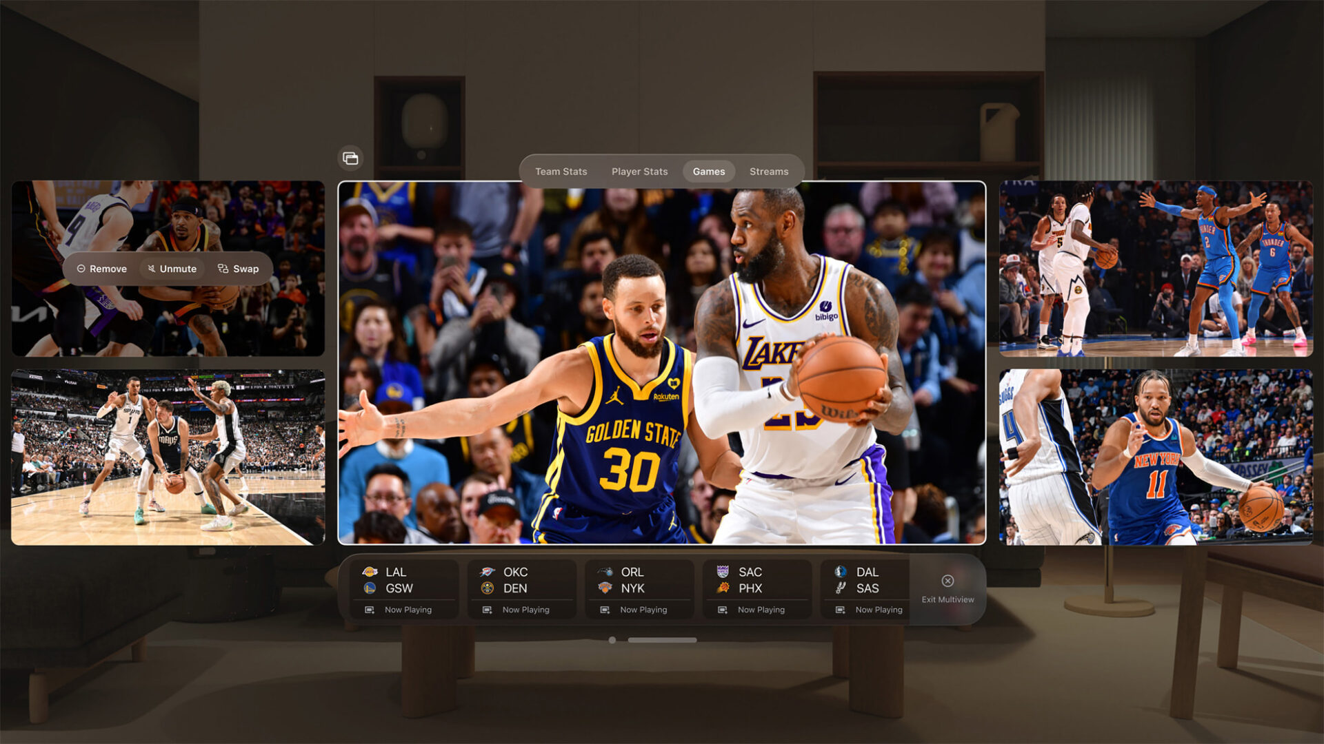 NBA app on Apple Vision Pro