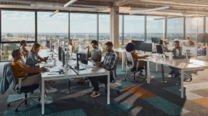 Staff augmentation team working in a modern office environment preview image