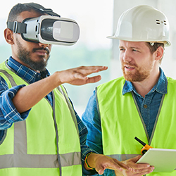 VR training employees in construction